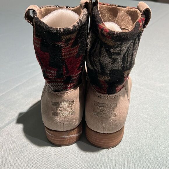Toms laurel Aztec Desert Ankle boots Taupe Suede Fisherman Core A2 - Picture 8 of 11